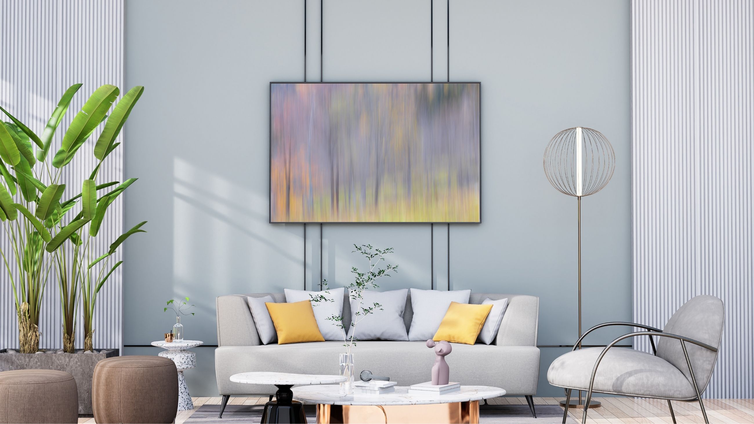 White and Blue Minimalist Photo Frame Mockup Twitter Post